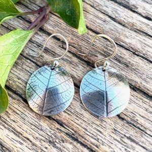 Leaf Print disc earrings