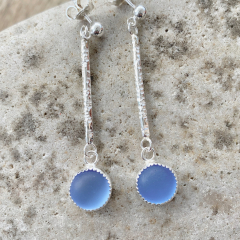 Blue Sea Glass Earrings