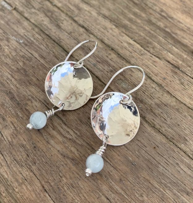Silver and Aquamarine earrings