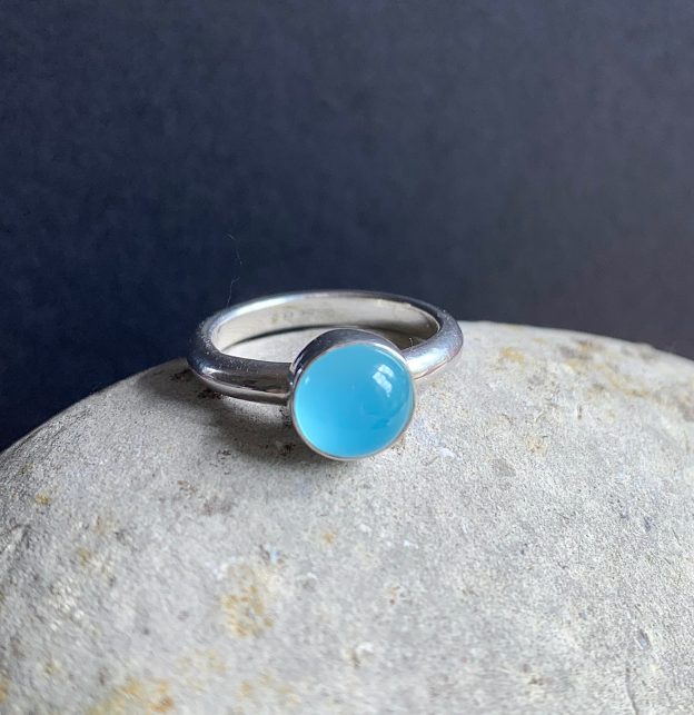 Blue Chalcedony and Silver ring