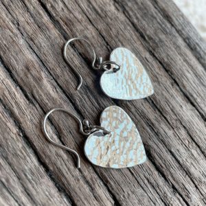 Hammered Silver Heart Earrings