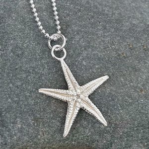 Silver Starfish Pendant on a ball chain