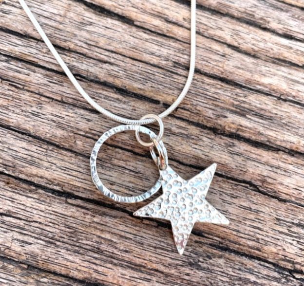 Star and Hoop silver duo pendant
