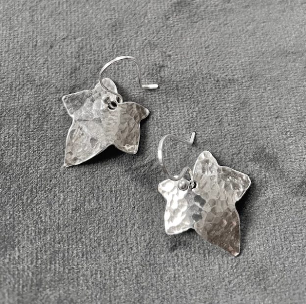 Ivy Leaf Silver Earrings