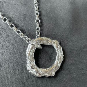 Rustic Silver Circle Pendant